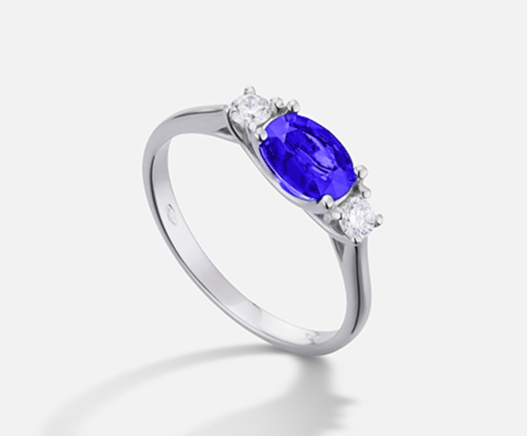 Mikiko an 18k tanzanite n. oval 7x5 ct.0.60 dia ct.0.16 MA5113O4TZN
