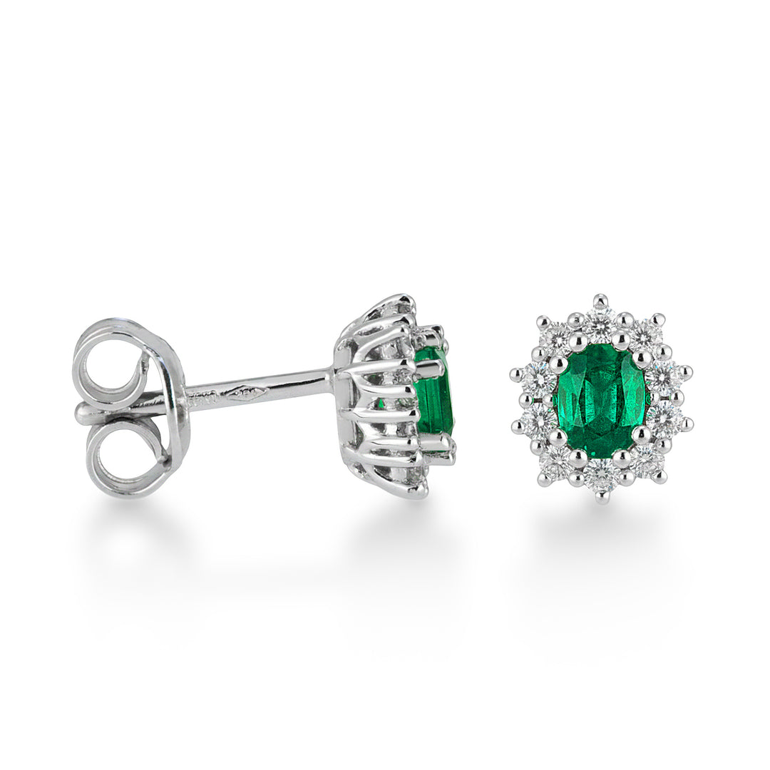 Golay emerald earrings Oct. 6x4 contour 10 diamonds OCLC770DSM64-25323110236