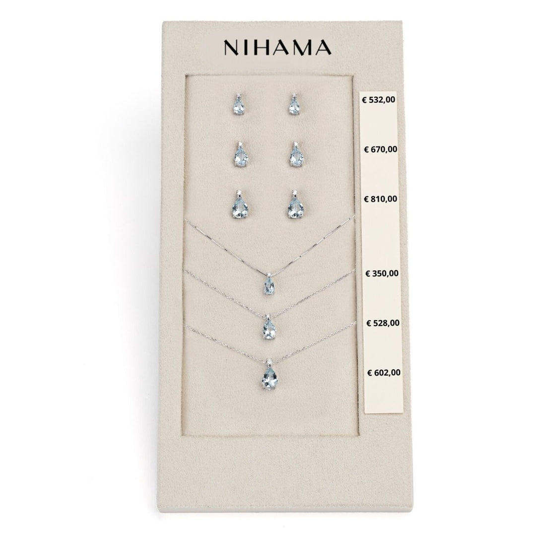 Nihama package cl 5037/5038/5039 + or 5026/5027/5028 18kt drop 6x4/7x5/8x6 aquamarine N.LIGHTBOX.32