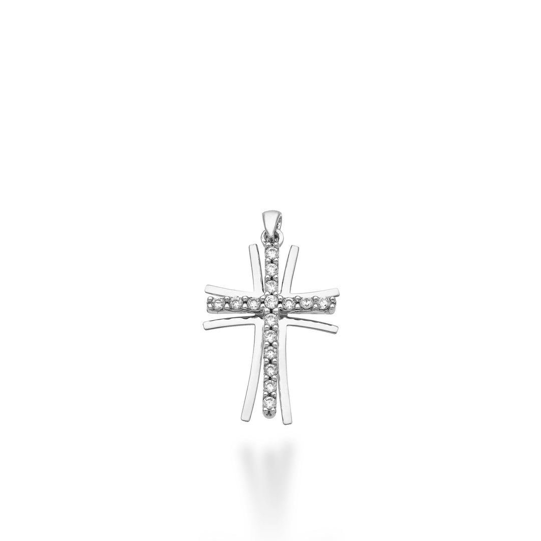 Mikiko pe 18k 0.15 ct white gold cross 1.7 cm MP5020O4BR015