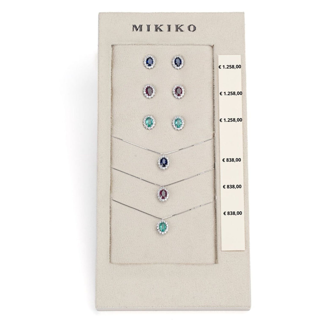 Mikiko package cl 5086 + or 5068 18kt oval 6x4 sapphire, ruby ​​and emerald nat. M.LIGHTBOX.16-N