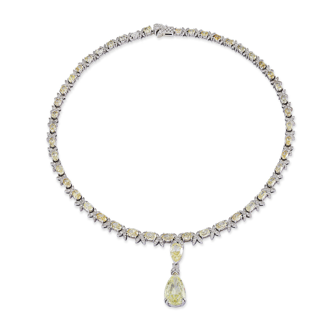 World Diamond Group oval, white and fancy drop diamond necklace GPU396DIFY-22046110008