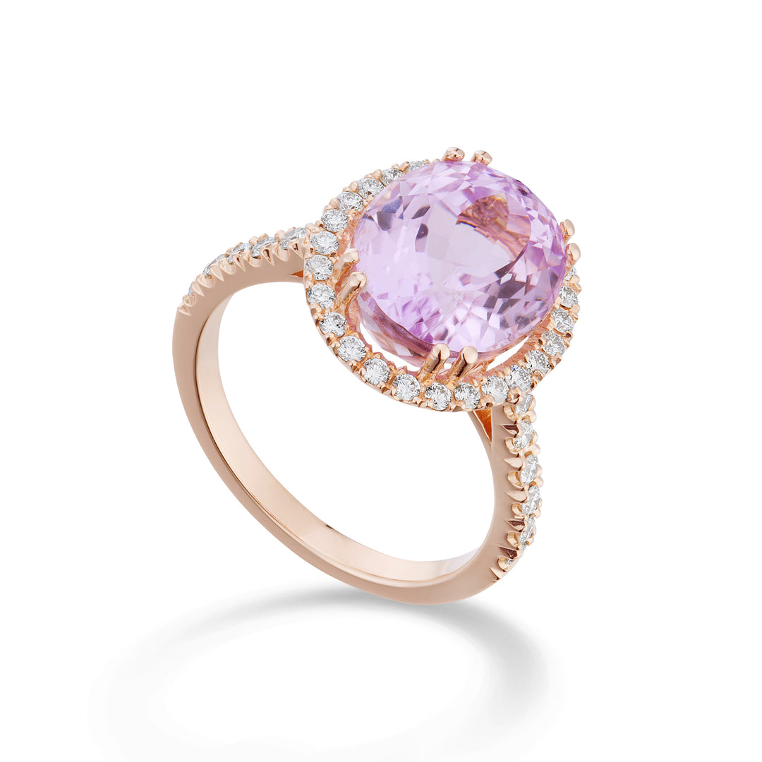 World Diamond Group oval kunzite ring 12x10 and diamond outline ACLC070DIKZ7-21271110036