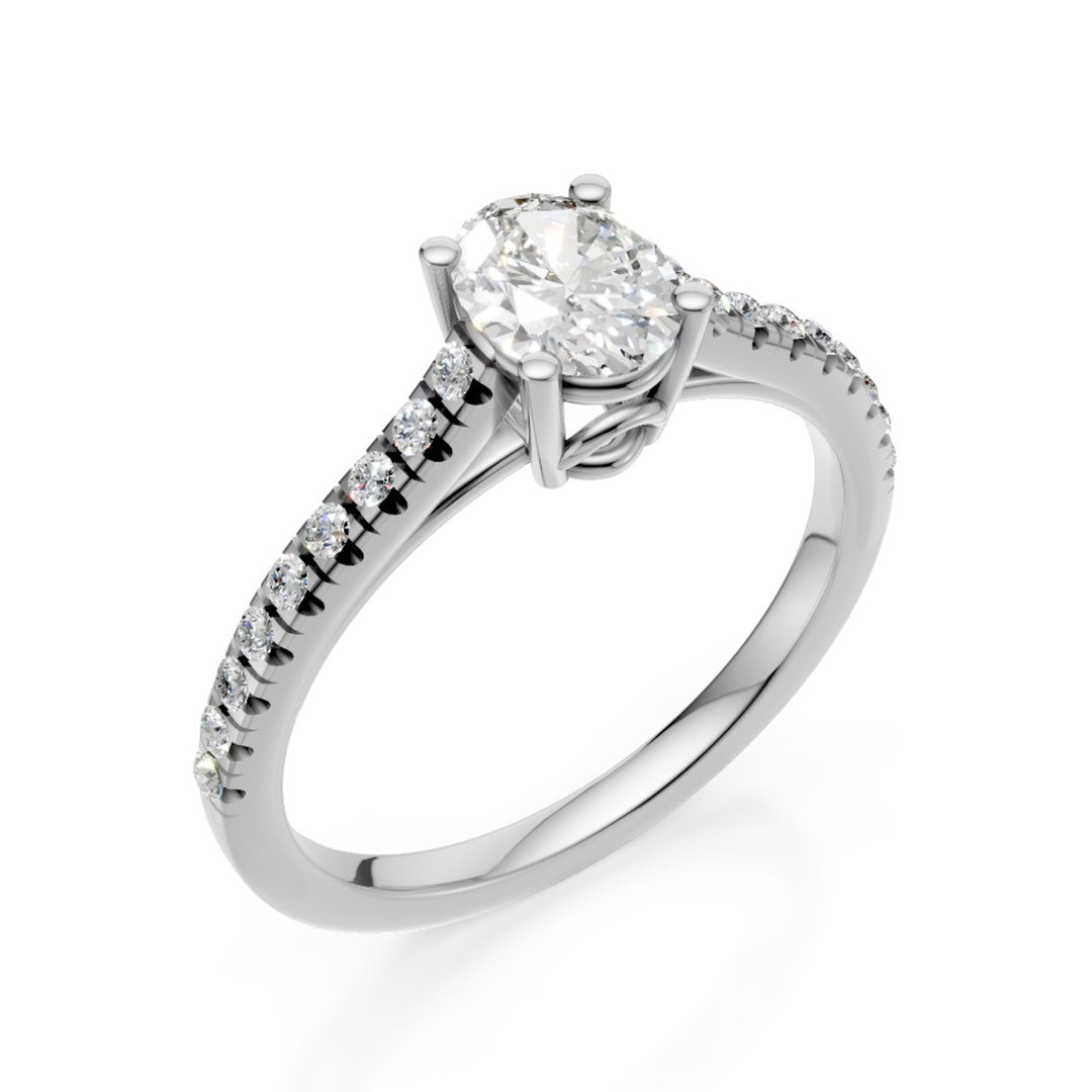 X-Diamond an 18kt solitaire oval lab g.d. ct. 1.72- centr.1.50 stem 0.22 cert. igi XXD00AN020O4BI172