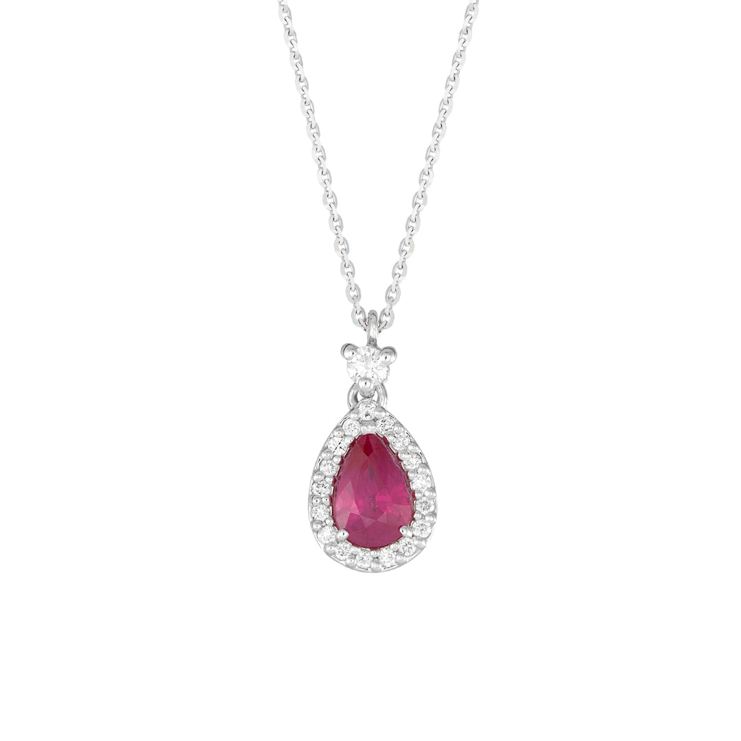Golay necklace with ruby drop pendant 6x4 and diamonds PCL031DIRU-22283110076
