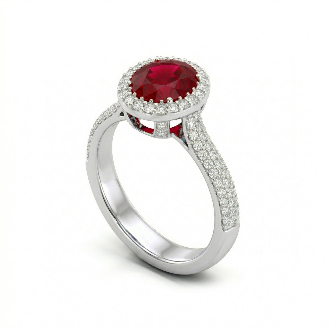 Golay oval ruby ring APU029WDRU-15299110084