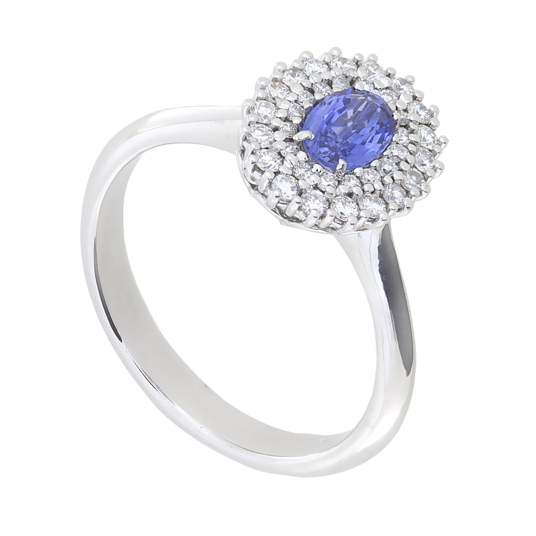 Golay 6x4 oval sapphire ring with double contour ACL009WDIZB-22035110055