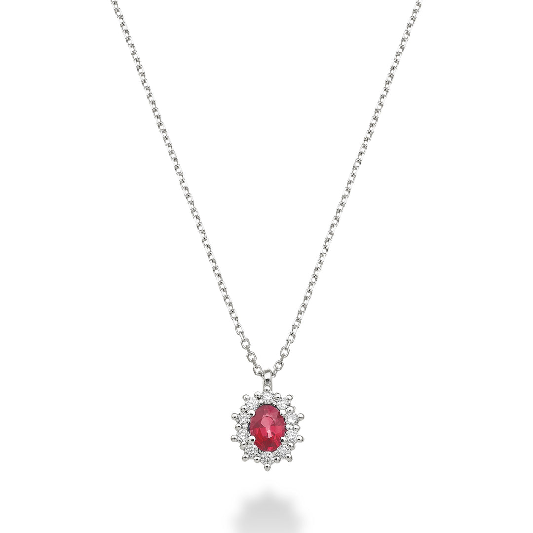 Mikiko cl 18k ruby ​​n. oval 4x3 ct.0.20 diam. ct.0.08 MD5125O4RBN