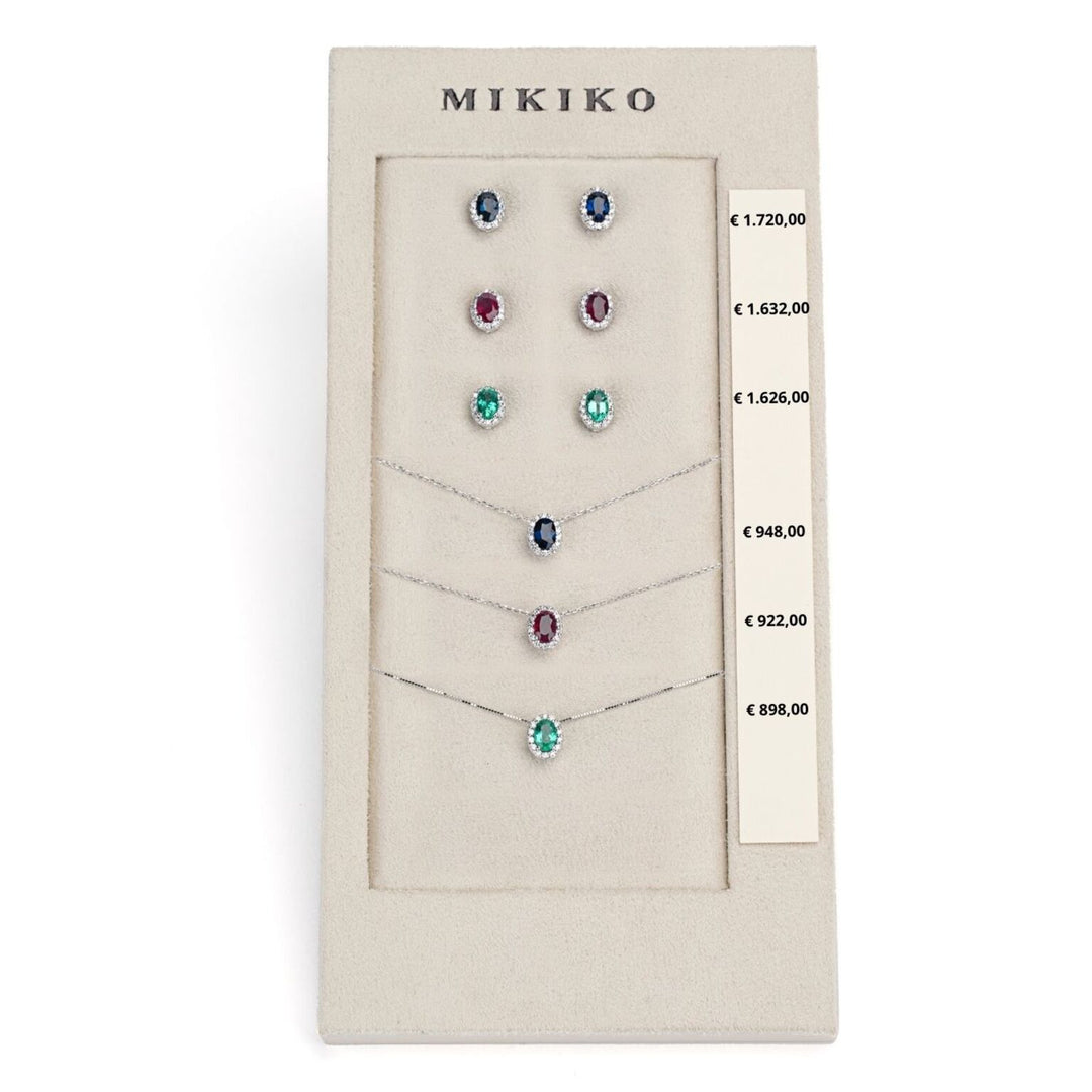 Mikiko package cl 5059 + or 5038 18kt oval 6x4 sapphire, ruby ​​and emerald nat. M.LIGHTBOX.13-N