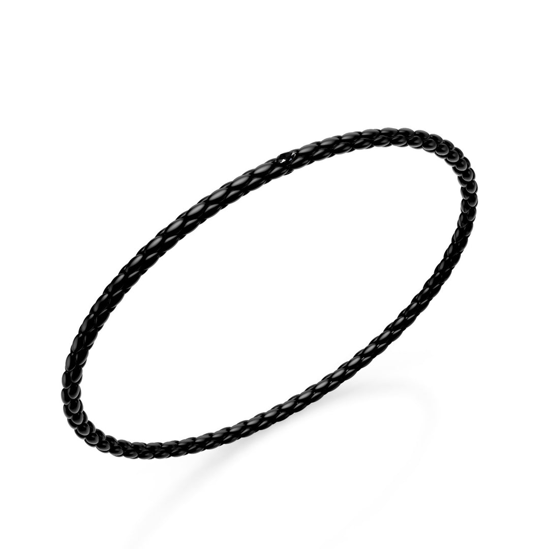 Golay bracelet in black titanium, with herringbone link and element with two black marquise diamonds 18.5cm GBR039E1BKNE-185