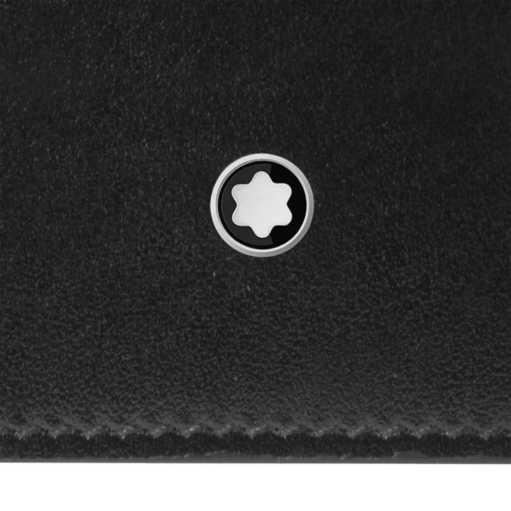 MONTBLANC Sparán ingearach 14 urranna agus póca le zipper meisterstück dubh 7165