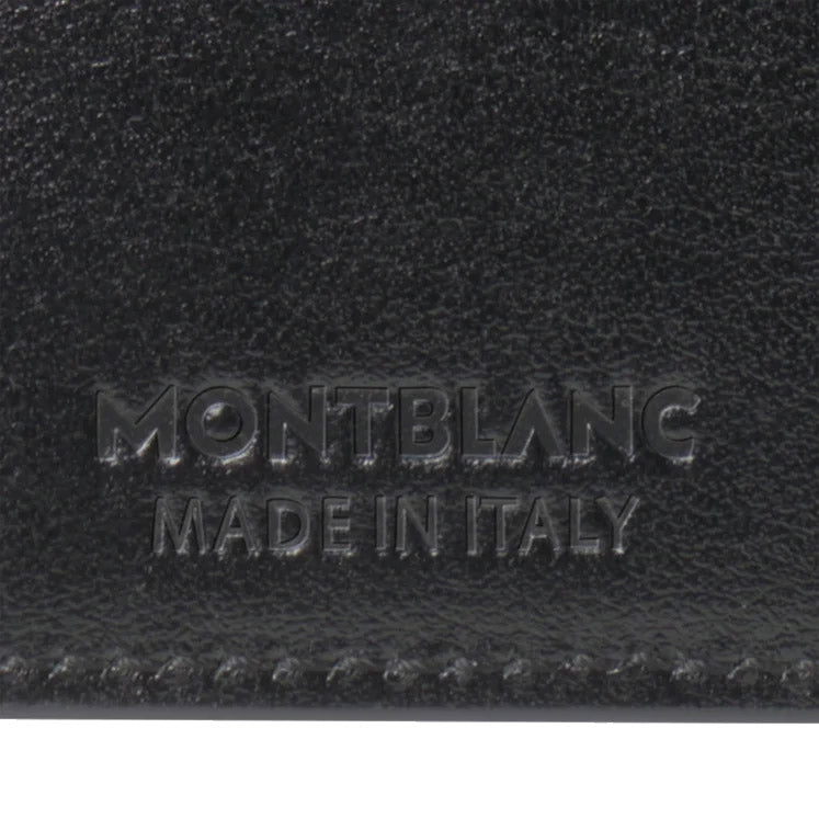 MONTBLANC Sparán ingearach 14 urranna agus póca le zipper meisterstück dubh 7165