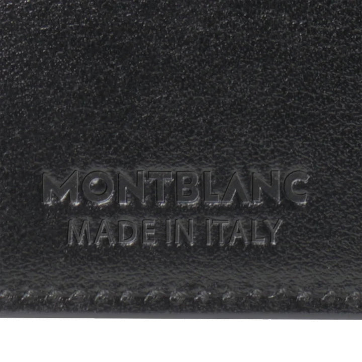 MONTBLANC Sparán ingearach 14 urranna agus póca le zipper meisterstück dubh 7165