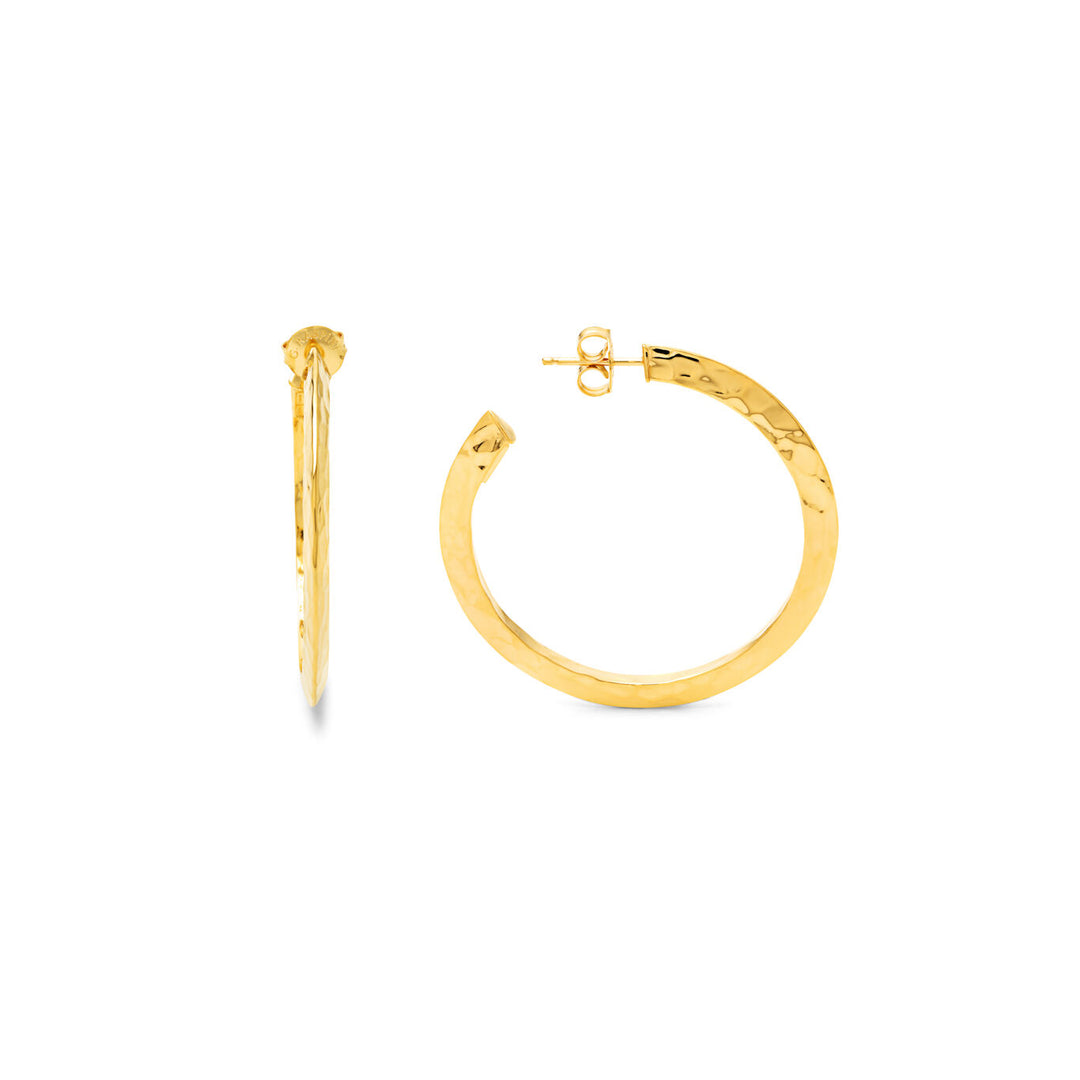Giovanni Raspini large Blade Light hoop earrings in 925 silver with PVD yellow gold finish 12105