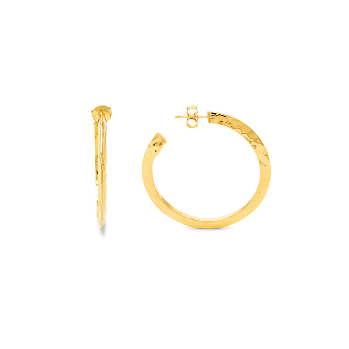 Giovanni Raspini large Blade Light hoop earrings in 925 silver with PVD yellow gold finish 12105
