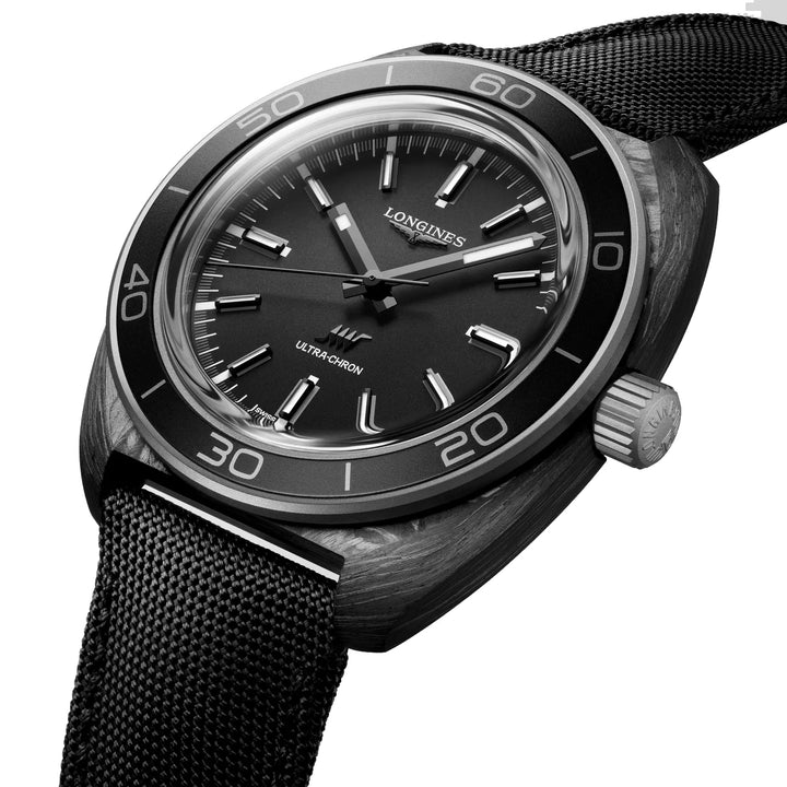 LONGINES Ultra -Chron Carbon 43mm clock anthracite automatic titanium and carbon L2.839.4.52.2