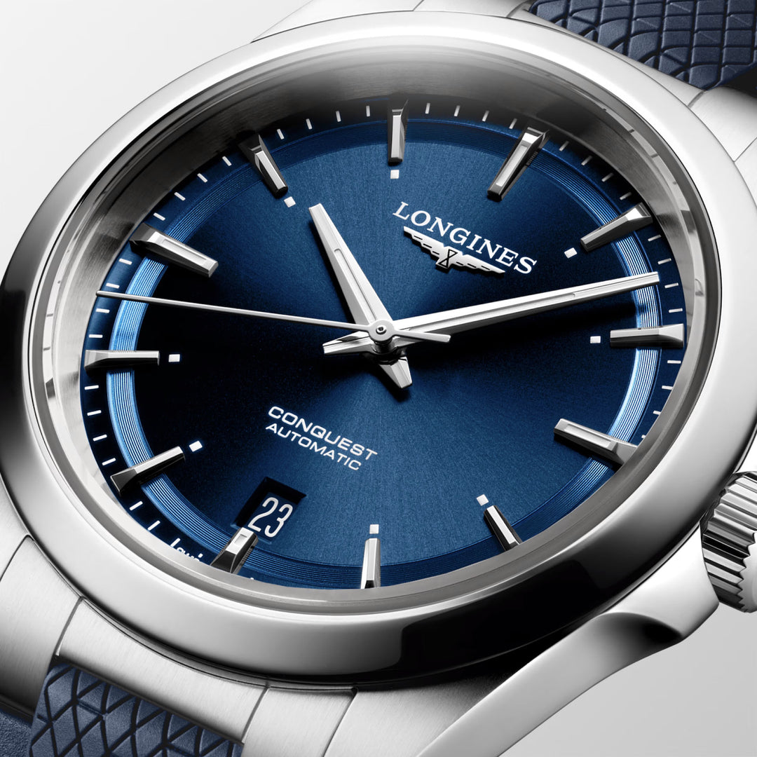 Longines Conquest 38mm blue automatic steel watch L3.720.4.92.9