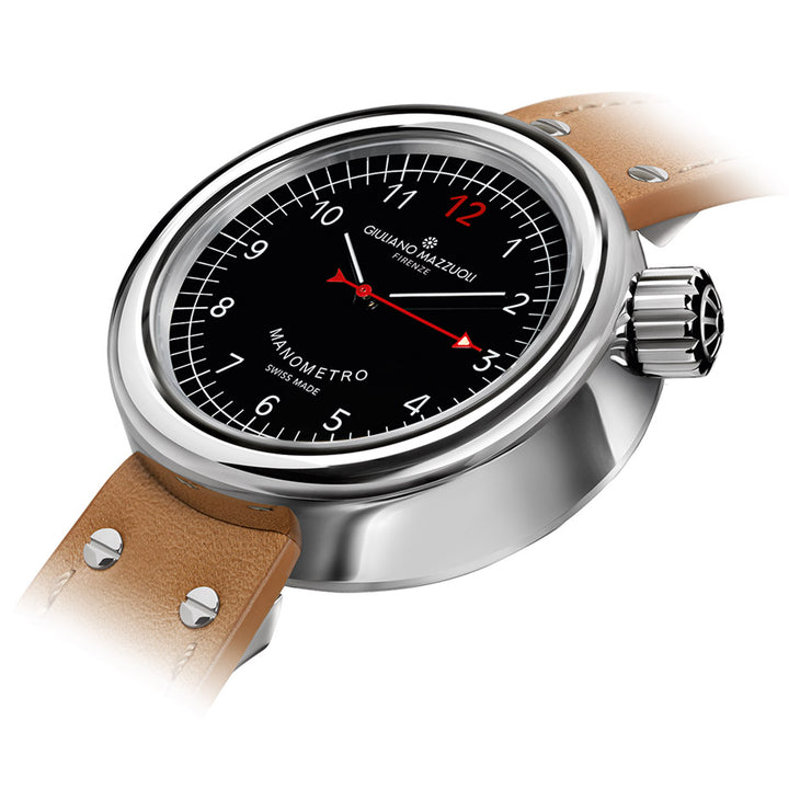 Giuliano Mazzuoli Manometer watch 45mm black automatic steel MRP02N