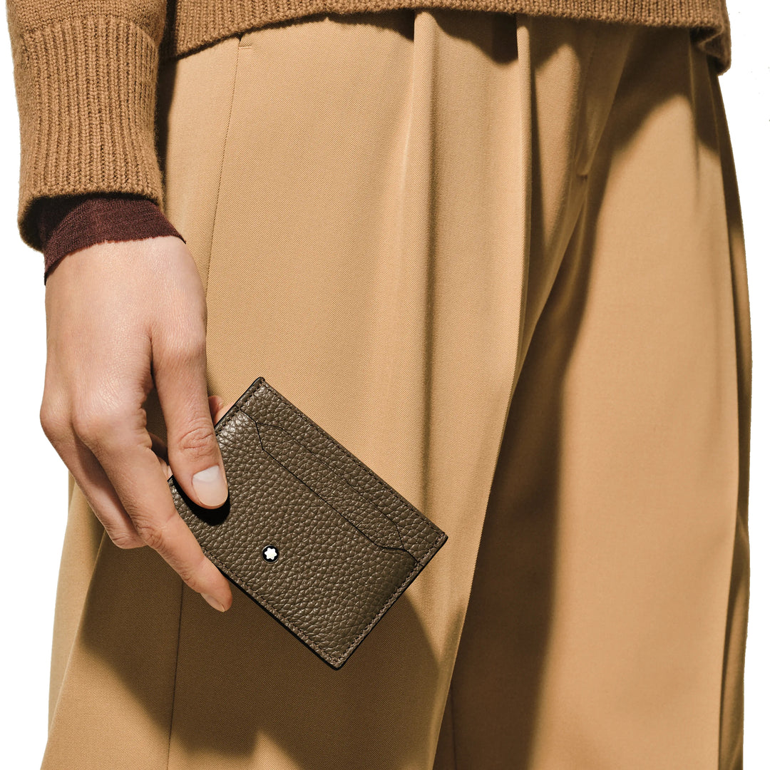 Montblanc card holder 5 compartments chestnut brown 220218