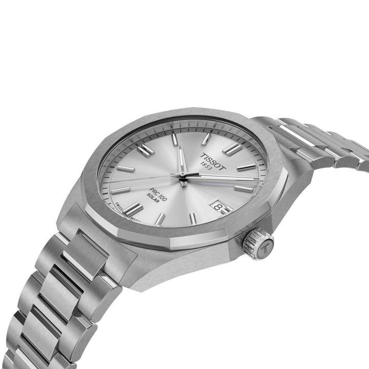 Tissot watch PRC 100 Solar 39mm silver quartz steel T151.422.11.031.00