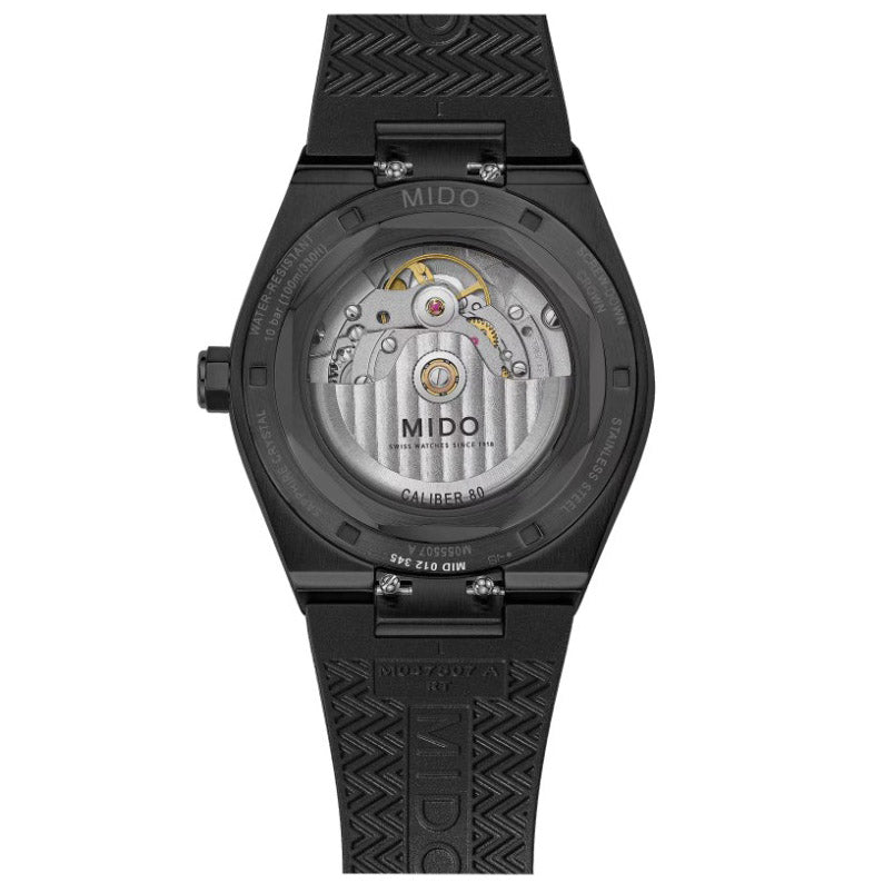 Mido watch Multifort 8 One Crown black 38 x 40mm automatic black steel PVD finish black M055.507.37.051.00