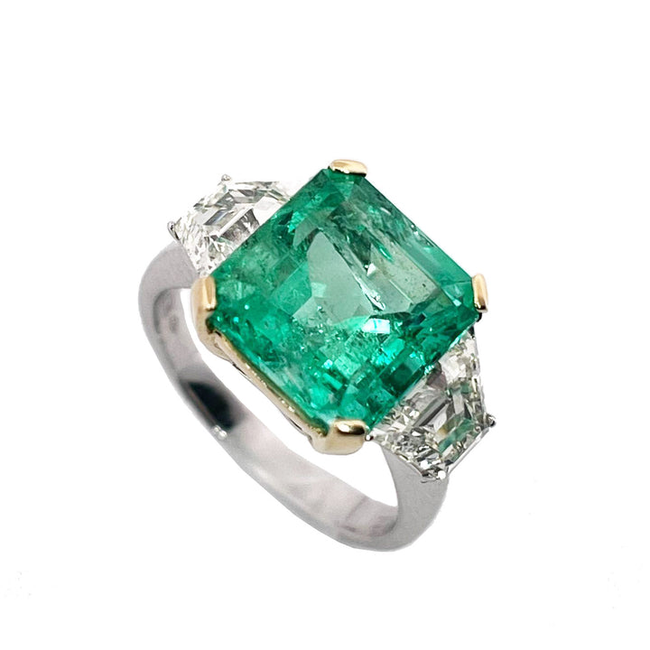 Fáinne Óir Zydo Bán 18kt Emerald Diamond 0002AG