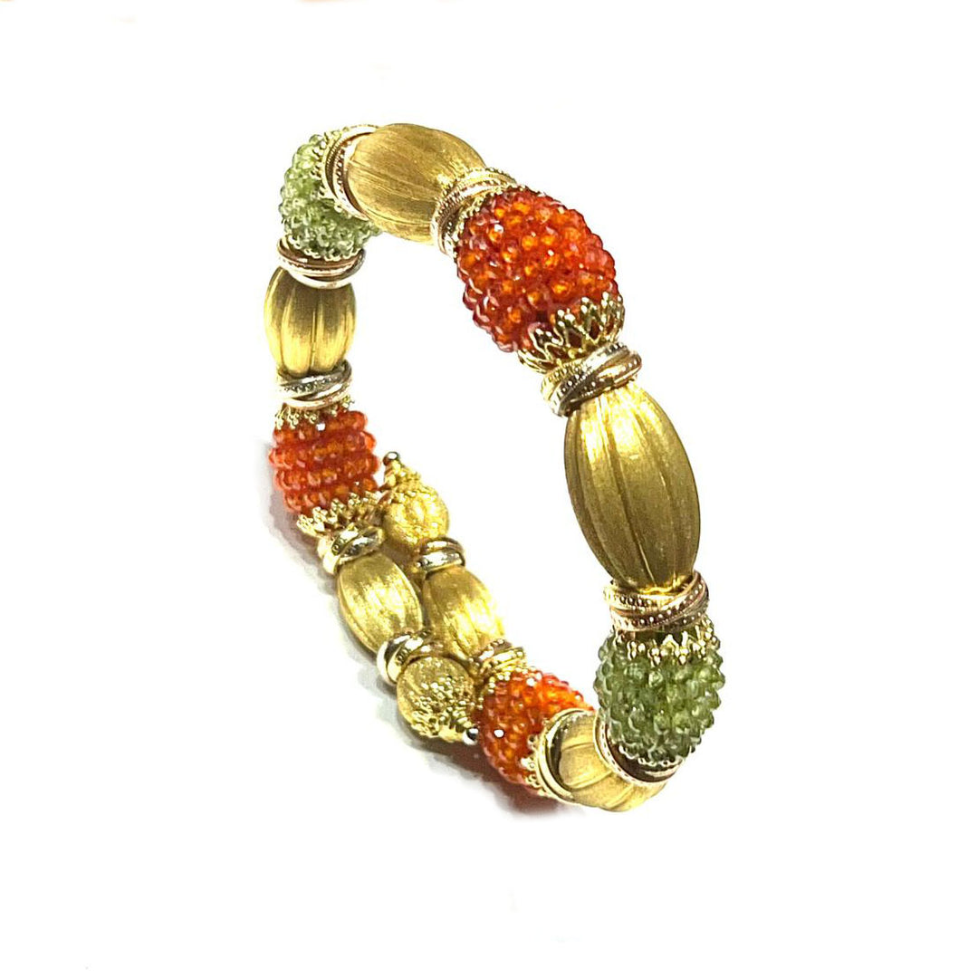 Sunday 18kt gold peridot and carnelian bracelet SUNDAY 01