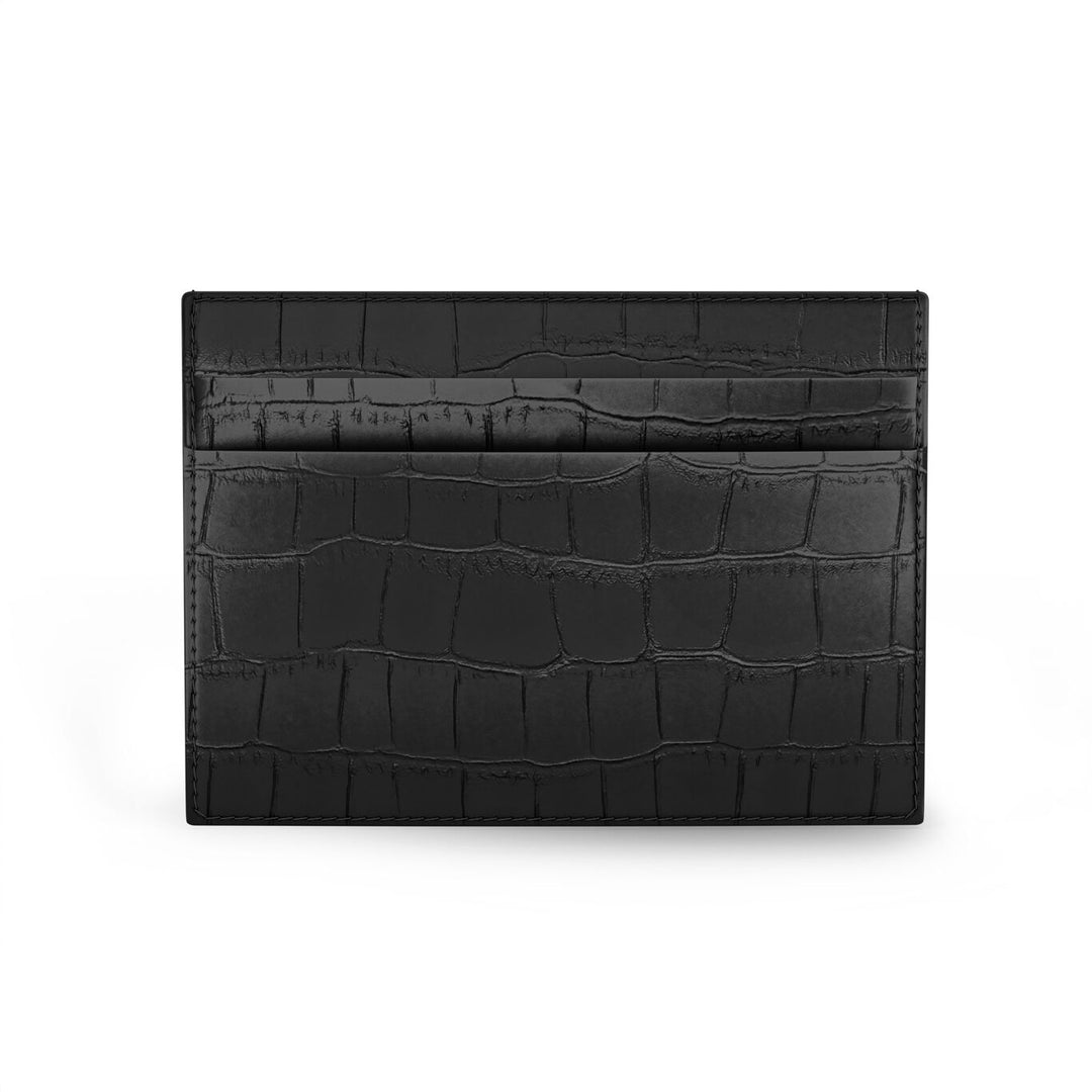 Giovanni Raspini card holder 4 compartments black croco leather 925 silver L0022