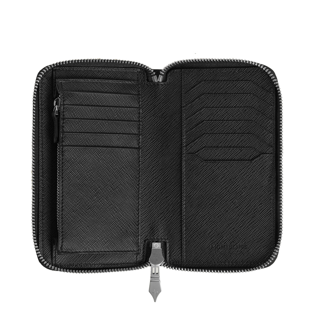 Montblanc wallet 12 compartments with zip medium Sartorial blue tweed 220362