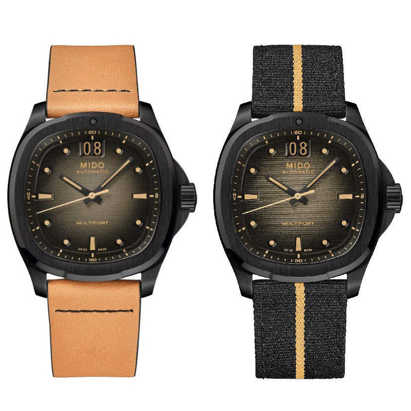 Mido watch Multifort TV Big Date 40mm automatic gray steel black PVD finish M049.526.36.081.00
