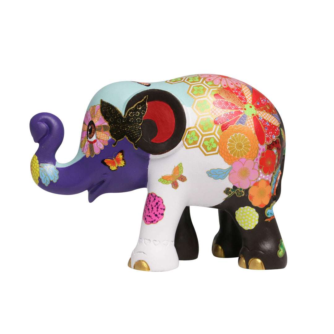Elephant Parade elephant Happy Kiku 15cm Limited Edition By Chris Chun UK National Tour 2013 HAPPY KIKU 15