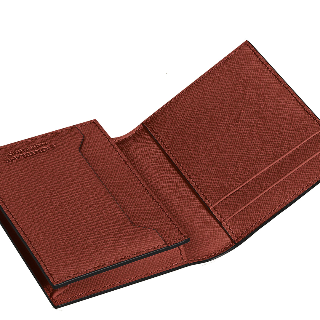 Montblanc card holder 4 pockets Sartorial leather red oak 223045
