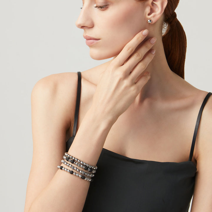 Giovanni Raspini Black Beries Bracelet 925 Lava Stone 10490