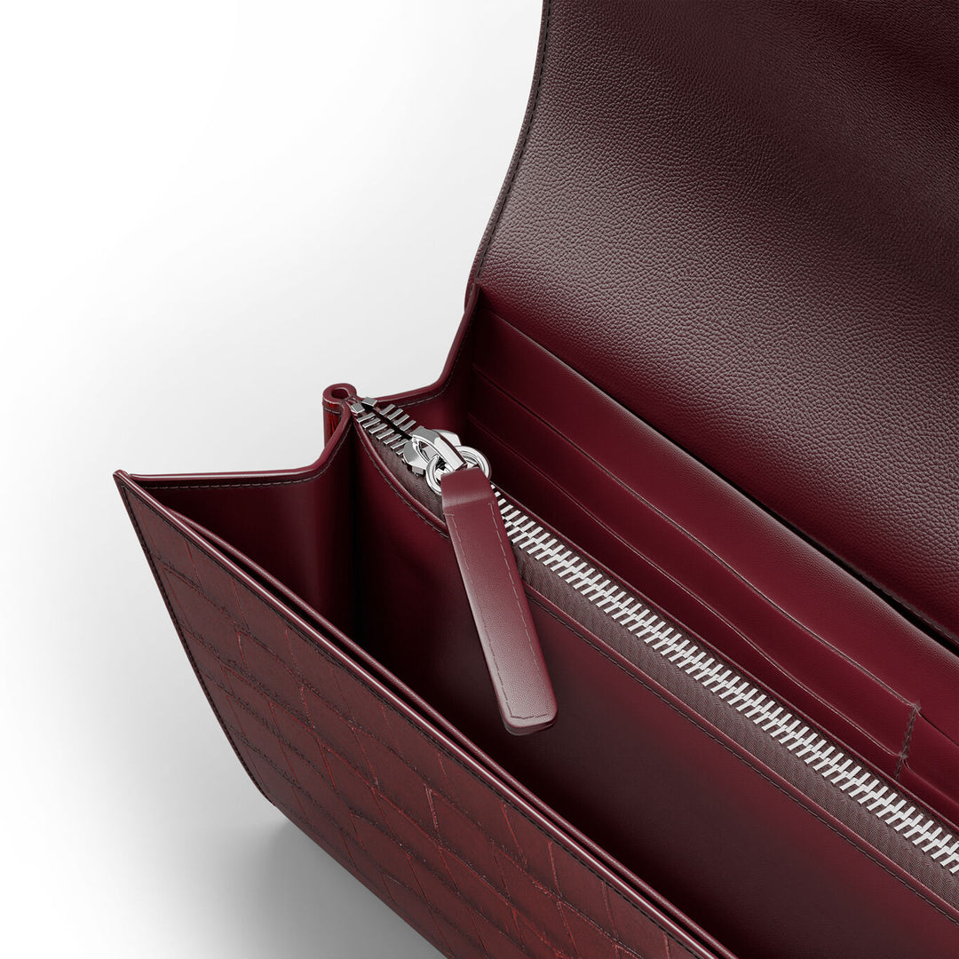 Giovanni Raspini continental jungle wallet croco burgundy white bronze leather L0033