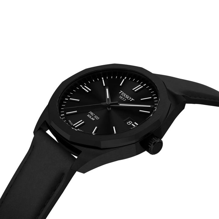 Tissot PRC 100 Solar 39mm black quartz steel black PVD finish T151.422.36.051.00