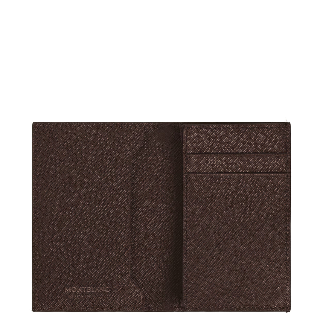 Montblanc card holder 2 pockets Sartorial leather ebony color 223043