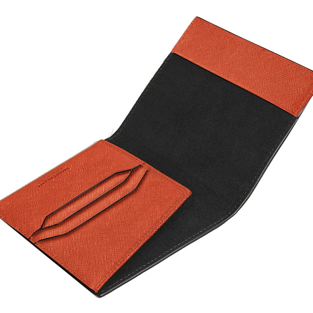 Montblanc Sartorial tangerine leather passport holder 221356