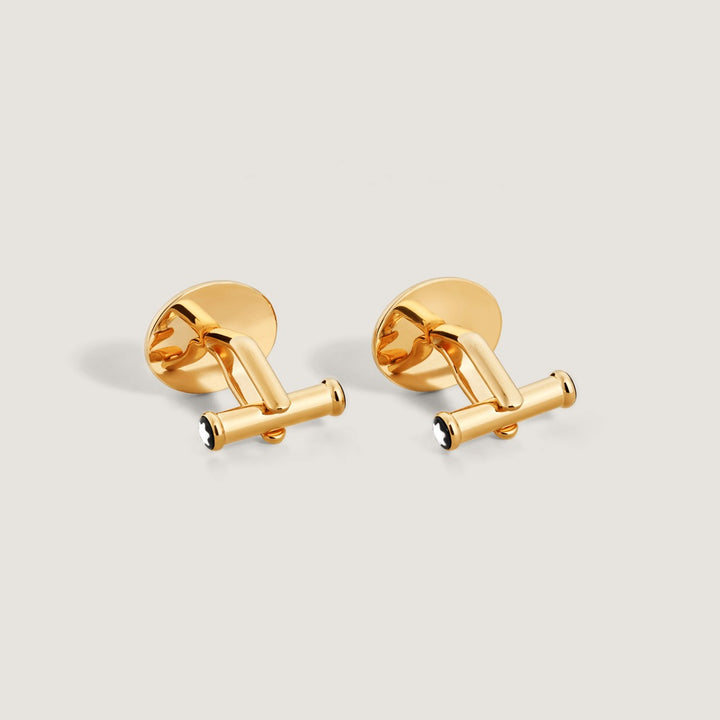 Montblanc oval Meisterstück cufflinks steel PVD yellow gold finish 134469