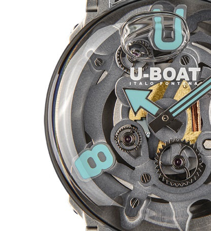 U-BOAT watch U-65 SS TURQUOISE 44mm skeletonized quartz steel 3352