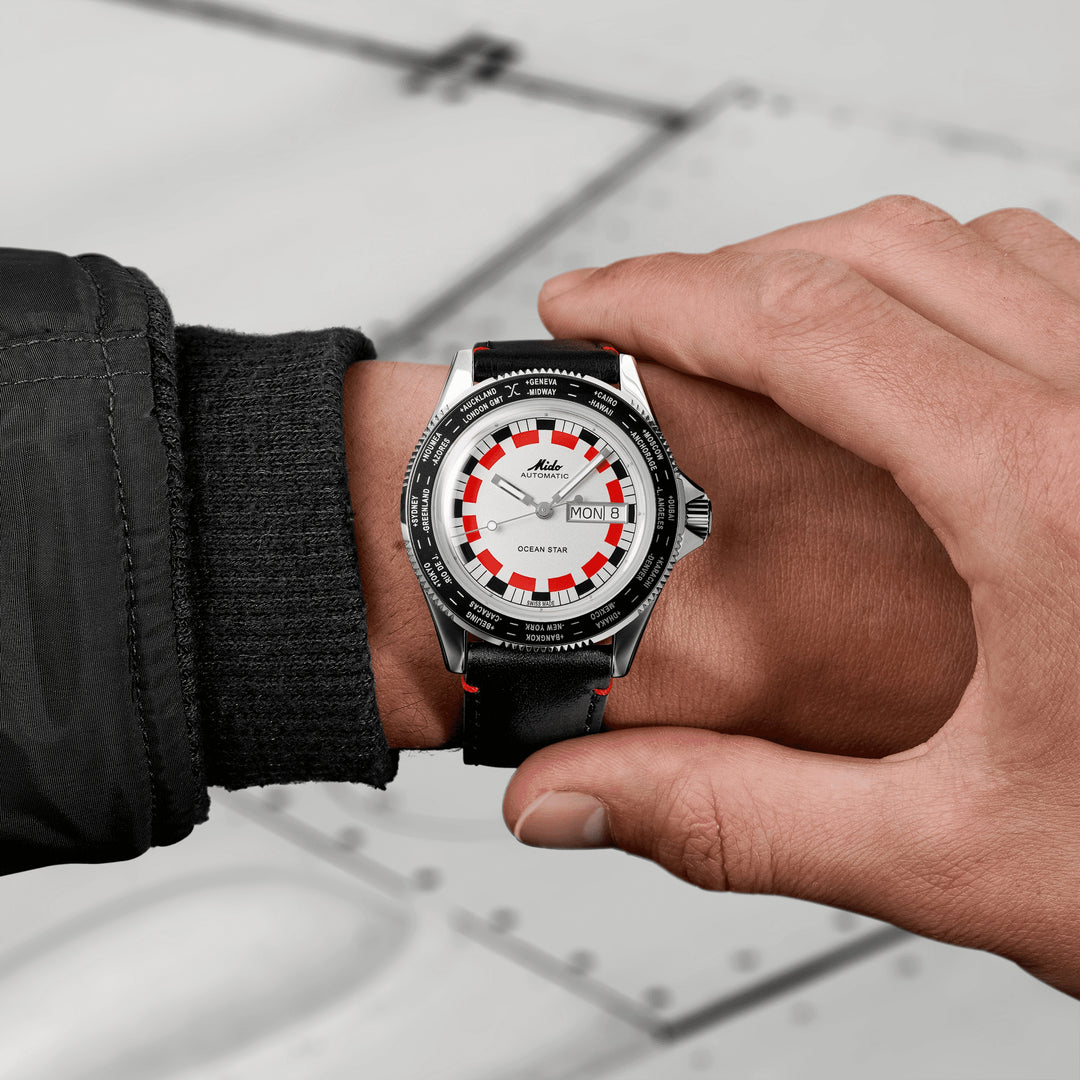 Mido watch Ocean Star Worldtimer 40mm silver automatic steel M026.830.16.030.00