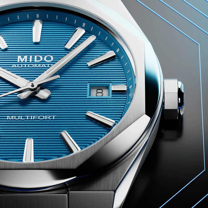 Mido watch Multifort 8 One Crown turquoise 40mm automatic steel M055.507.11.041.00