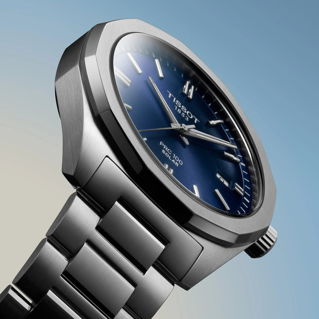 Tissot PRC 100 Solar 39mm blue quartz steel T151.422.11.041.00