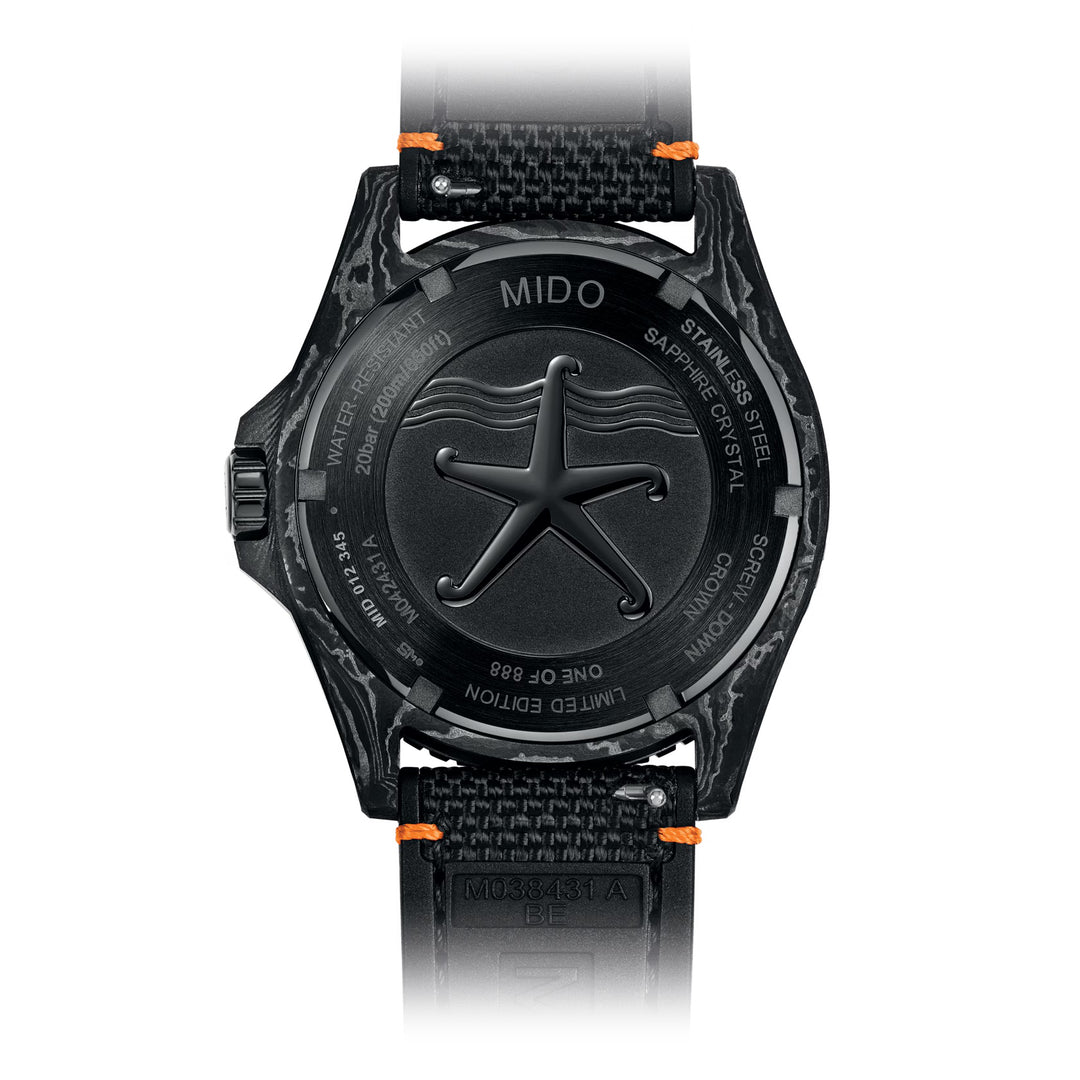 Mido घड़ी महासागर स्टार 200C कार्बन सीमित संस्करण प्रमाणित Cosc 42mm स्वत: काला कार्बन फाइबर M042.431.77.081.00