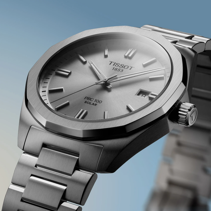 Tissot watch PRC 100 Solar 39mm silver quartz steel T151.422.11.031.00