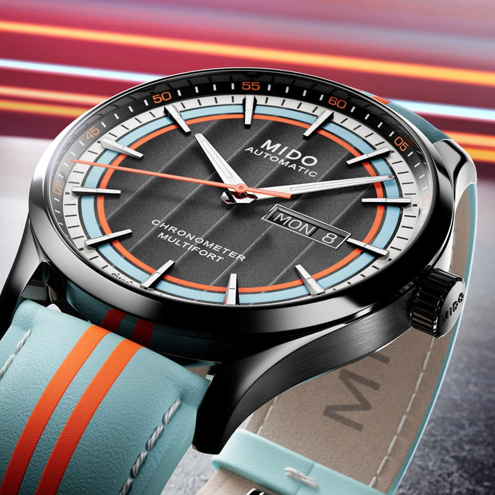 Mido watch Multifort Chronometer 1 Racer 42mm black automatic steel black PVD finish M038.431.36.051.00