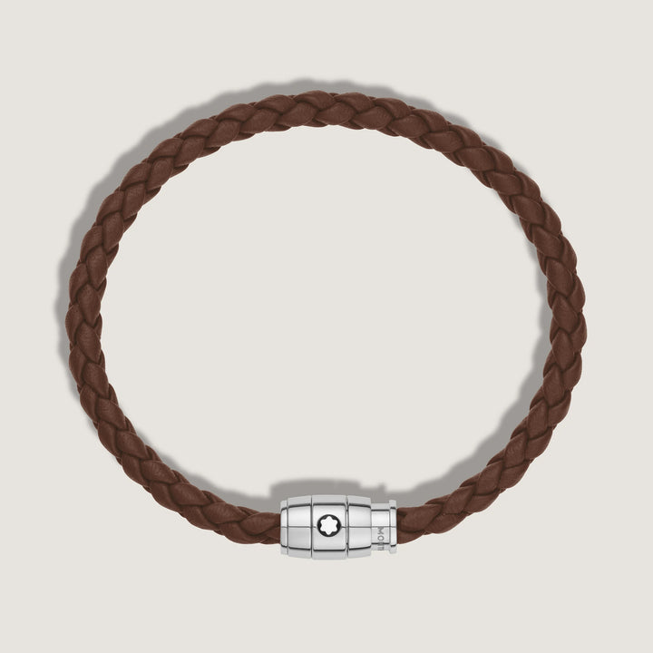 Montblanc 3-ring steel bracelet and Meisterstück Brown Fawn leather size L 13600268