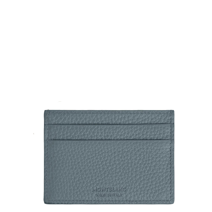 Montblanc 5-pocket card holder in ice blue grained leather 223033