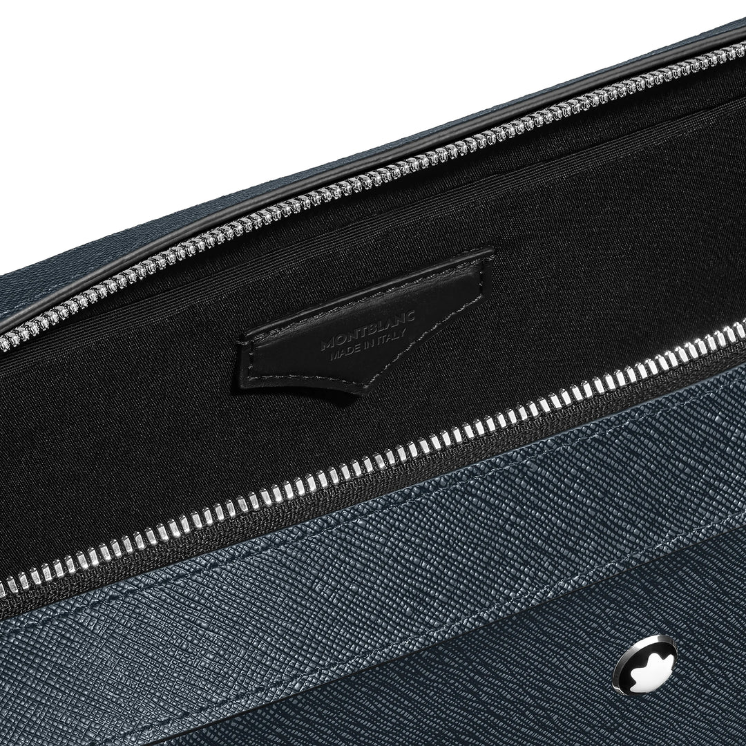 Montblanc Sartorial medium document bag blue tweed 220332