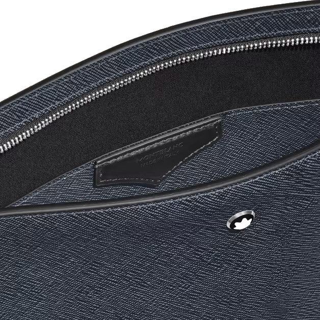 Montblanc blue tweed sartorial clutch bag 220428
