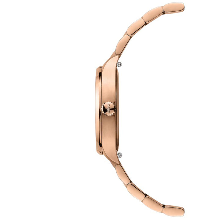 Mido Multifort TV 28mm brown quartz steel rose gold PVD finish M049.110.33.296.00